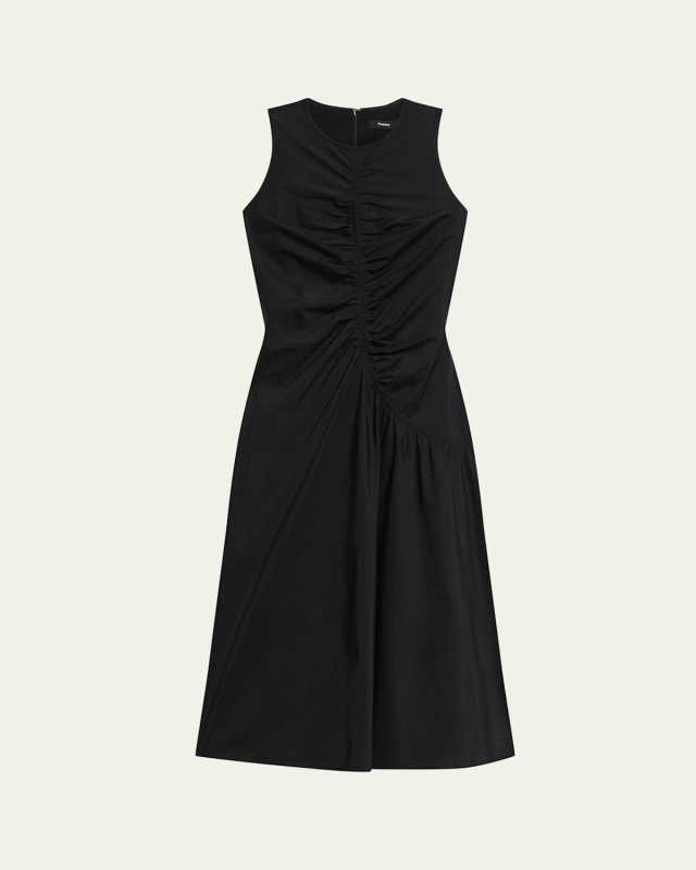 Asymmetric Ruched Tank Dress